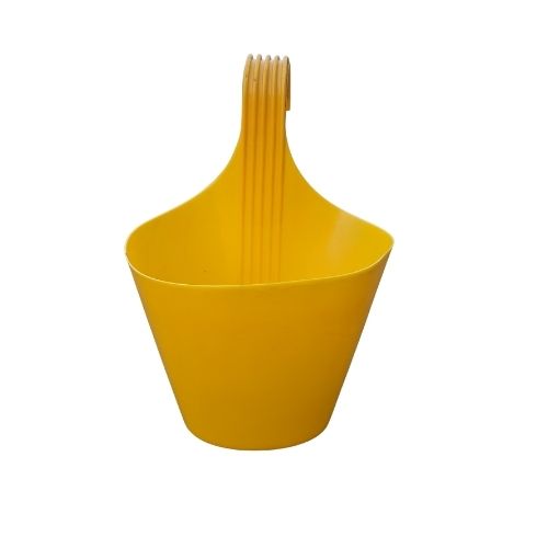 8 Inch Yellow Single Hook Hanging Plastic Pot