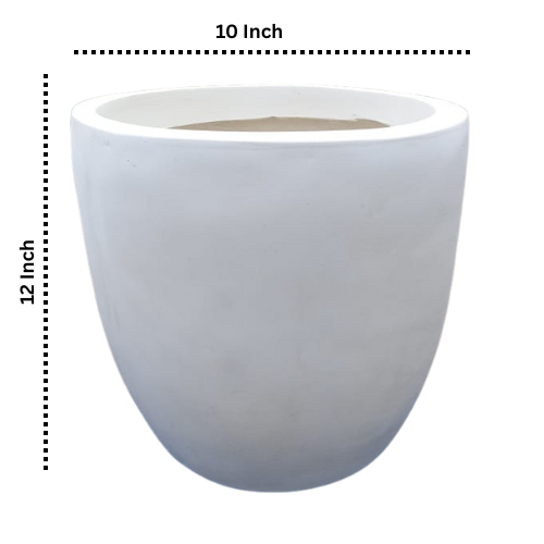 Round White Fiber Pot 12 Inch
