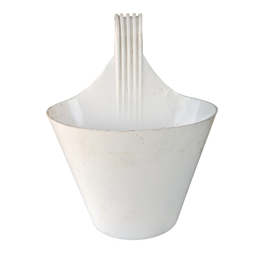 8 Inch White Single Hook Hanging Plastic Pot