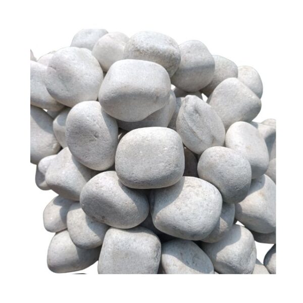 White Unpolished Stone Pebble haryali